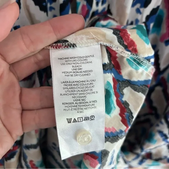 Anthropologie Maeve The Bettina Tiered Maxi Shirt Dress Sz XL Geometric Print - Picture 11 of 12